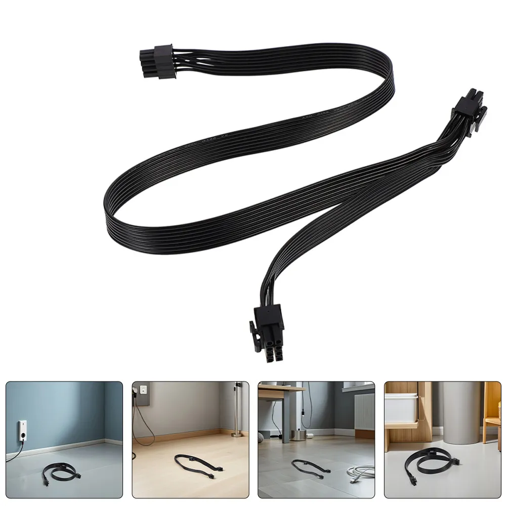 8-Pin PCIe Cable Kit, 2pcs Extended Length Slim Tinned Copper Braided Cable for Small Form Factor PC Builds