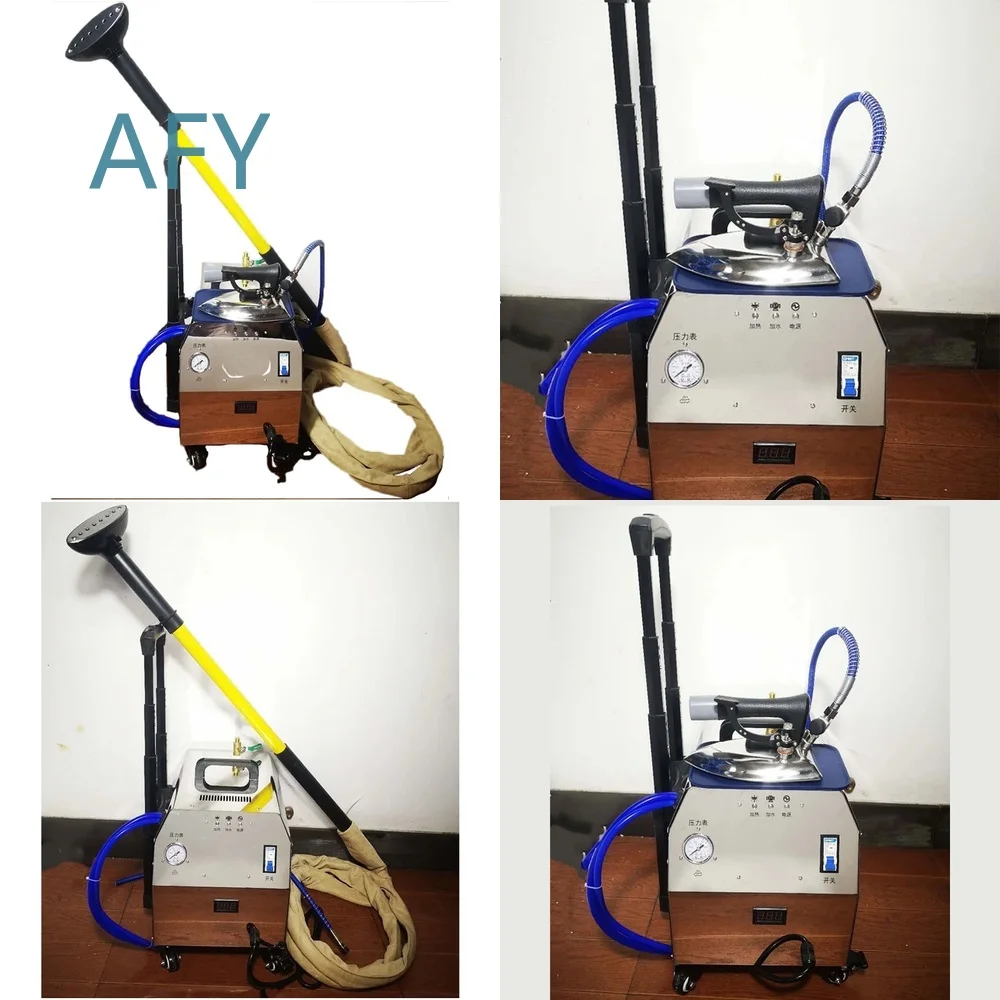Steam Ironing Machine for Garments with Pull Rod Design Water Tank Automatic Energy Saving Boiler Iron for Curtains and