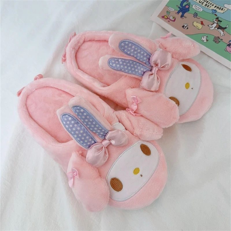 Lovely My Melody Indoor Cotton Shoes Sweet Piano Warm Slippers Cartoon Japanese Style Slippers Flat Non-slip Girl