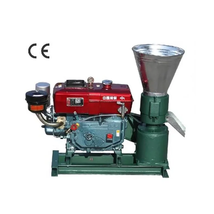 Mobile Wood Pellet Mill Engine Motor Pelletizer Gear Bearing 55HP 900-1200kg/h