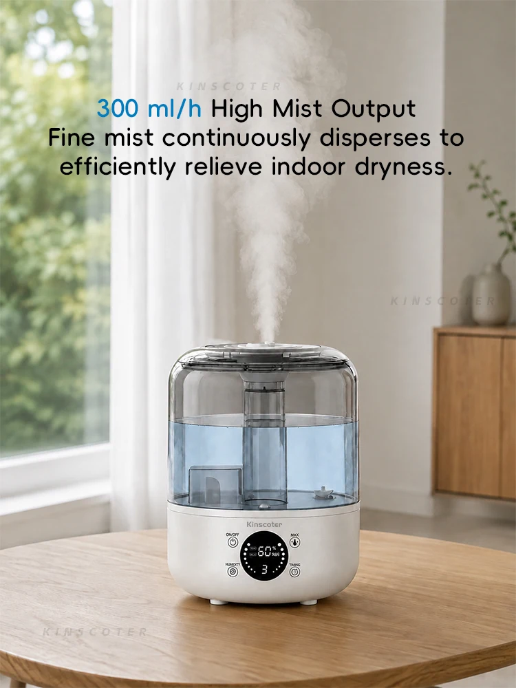Kinscoter 3L Luftbefeuchter Professioneller Großraum-Luftbefeuchter für Zuhause Tisch-Wassernebel-Diffusor mit Fernbedienung – Detail 9