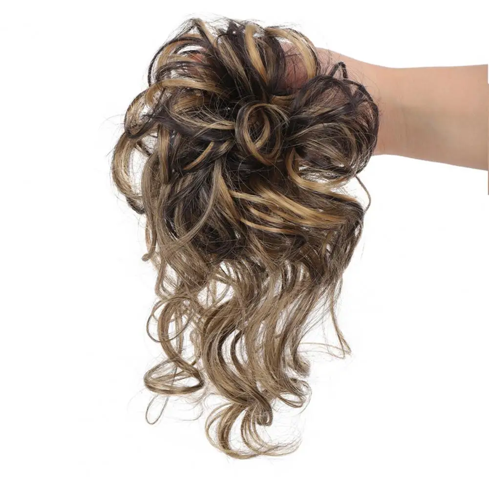 Messy Bun Wig Hair Tie Elastic Fluffy Natural Hair Extension Women Girls Tousled Updo Synthetic Hair Hairpiece Scrunchie 90