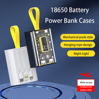 18650 DIY Power Bank Box Battery Charger Case Cool Fast Charging Case With Night Light Charging Power Bank Case Without battery