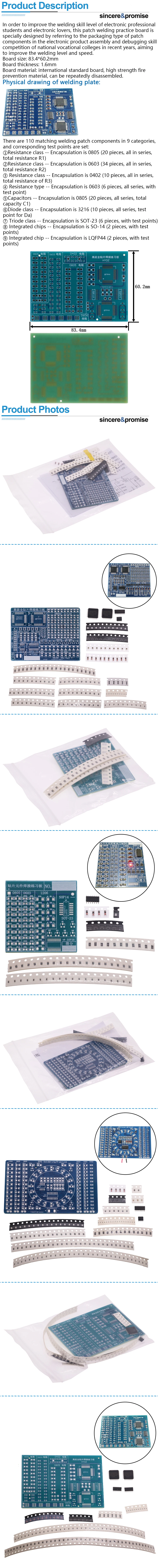 SMD SMT LQFP44 Flashin LED Komponenten Löten Praxis Bord Schweißen Resitor Diode Transistor Elektronische Schaltung Suite DIY KiT – Detail 23