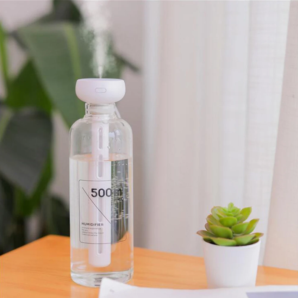 Mini Spray Humidifier Adjustable Length Portable Humidifier with Light Ultrasonic Cool Mist Humidifier for Home Office Travel