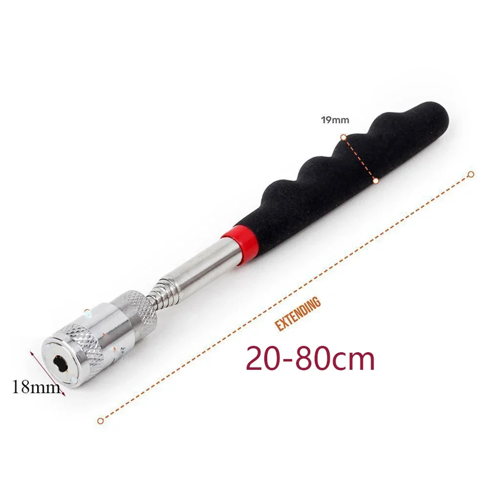 1pc Telescopic Magnetic Pick Up Tool With LED Light Extendable Nuts Bolts Picking Tool For Picking Up Iron-based Items