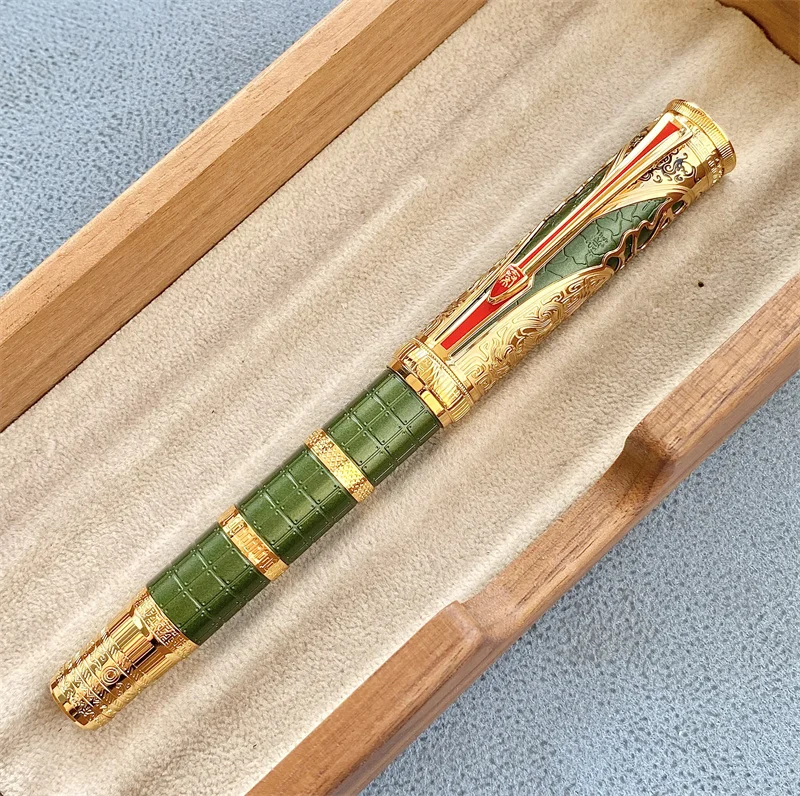 With Wrench! Hongdian D5 Qin Dynasty Series Piston Fountain Pen EF/F Nib Retro Calligraphy Writing Engraved Chinese PEN