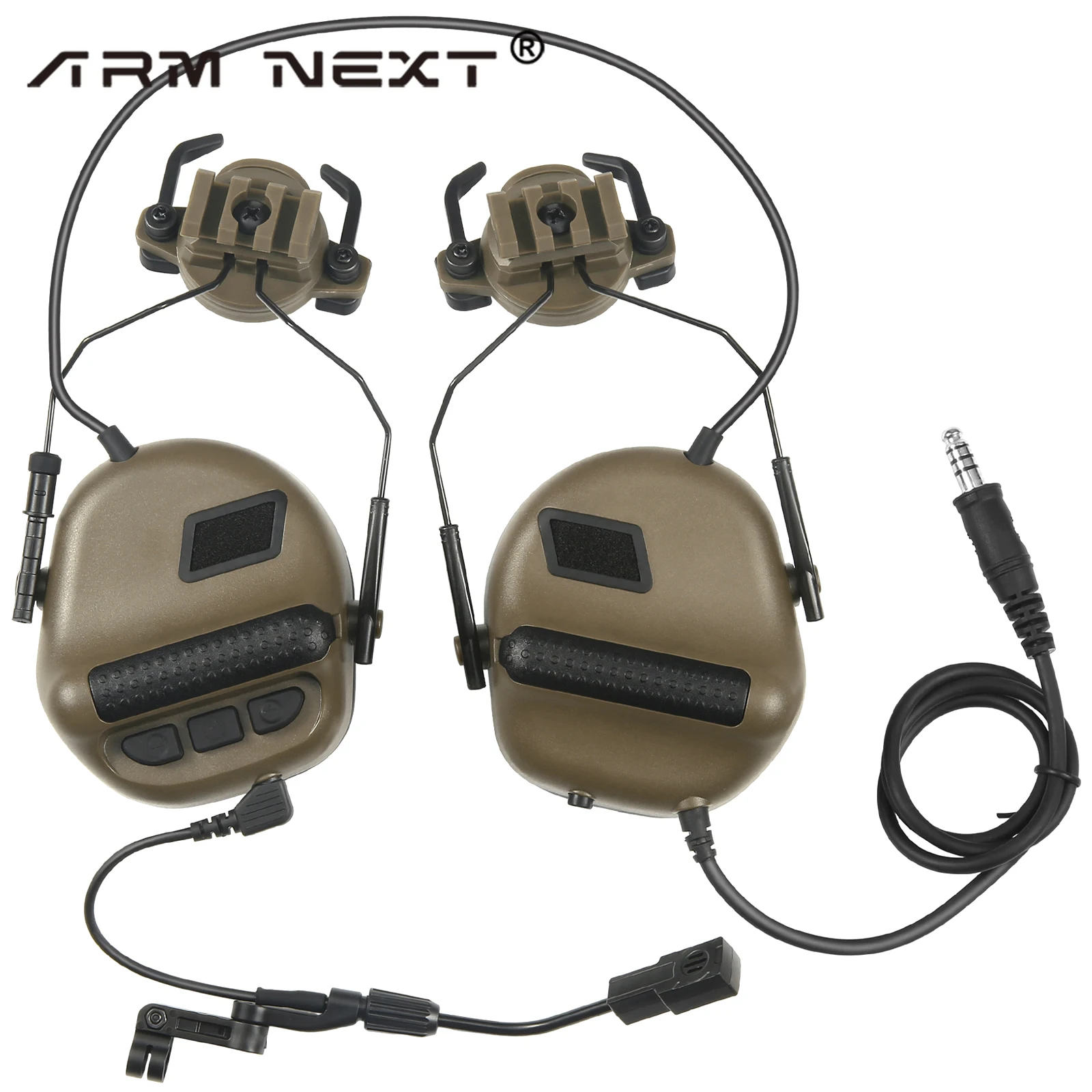 ARM NEXT F20 Tactical Helmet Headphones/Military Helmet Earmuff/Electronic Hearing Protection/Hunting Noise Reduction