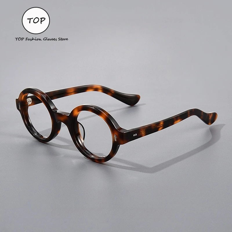 

Round Ultra-light Acetate Glasses Frame Men's Fashion Designer Brand Tortoiseshell Optical Reading Women's Prescription Glasses