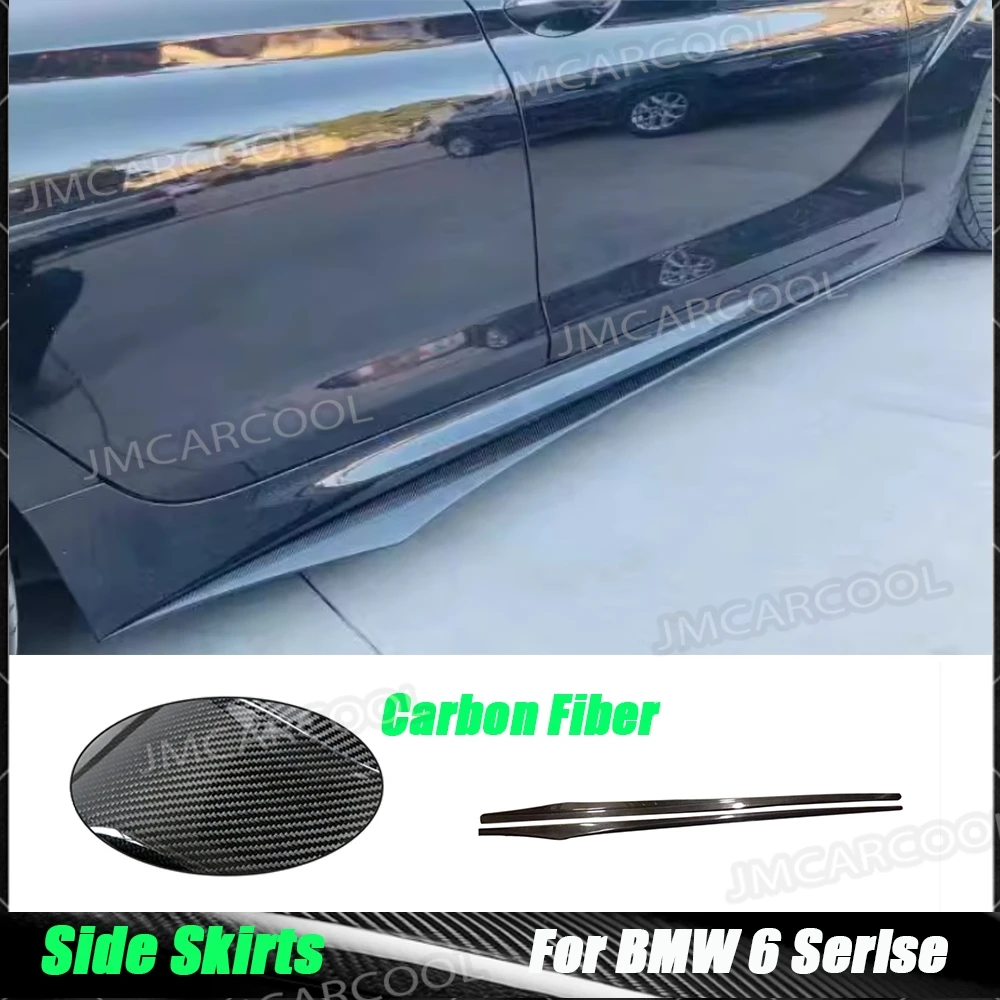 For BMW 6 Serise F06 F12 F13 M6 2012-2016 2Pcs Universal Side Skirts Body Kits Side Door Bumper Skirts Carbon Fiber/ FRP