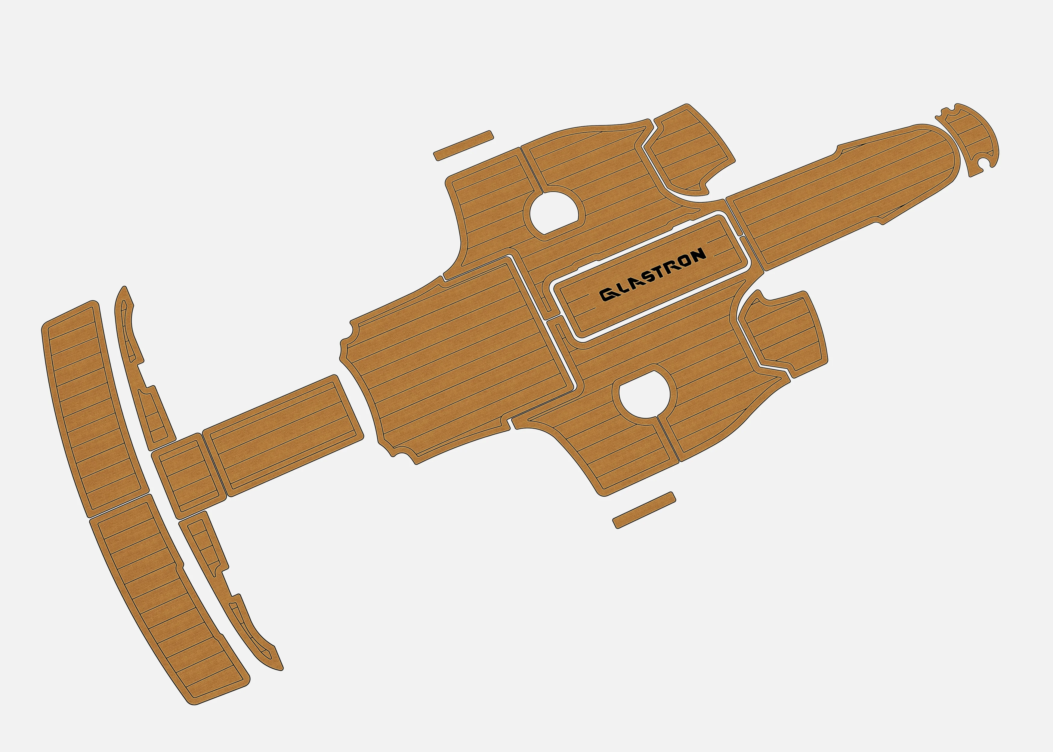 

Self-Adhesive faux Teak EVA Marine Mat - 2005-2008 Glastron 205 GX 6mm (1/4") Non-Slip Boat Decking for Cockpit