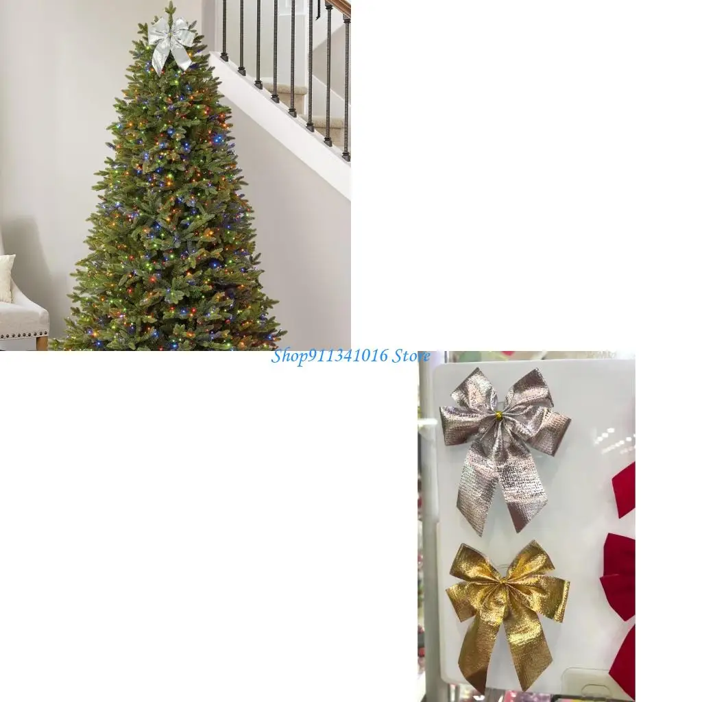 

Reusable Christmas Ribbon Ornament Soft Textured Festival Homes Decoration Piece Easy Hanging Christmas Accessory