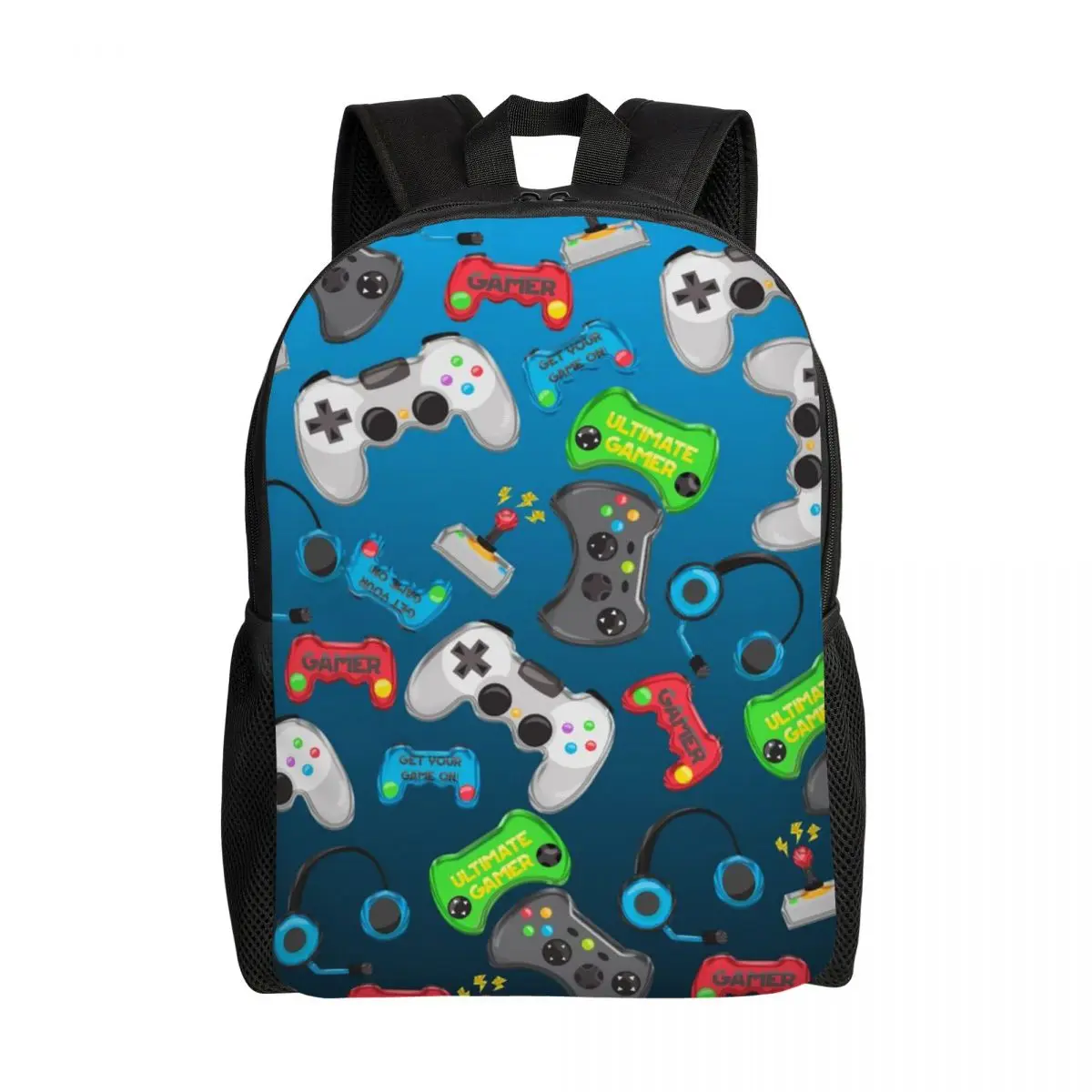 

Custom Game Gamepad Travel Backpack Men Women School Laptop Bookbag Funny Games College Student Daypack Bags