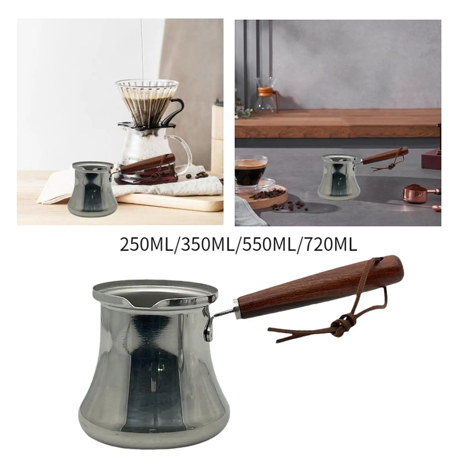 Turkish Coffee Pot Butter Melting Pot Easy to Clean Stovetop Top Chocolate view 4