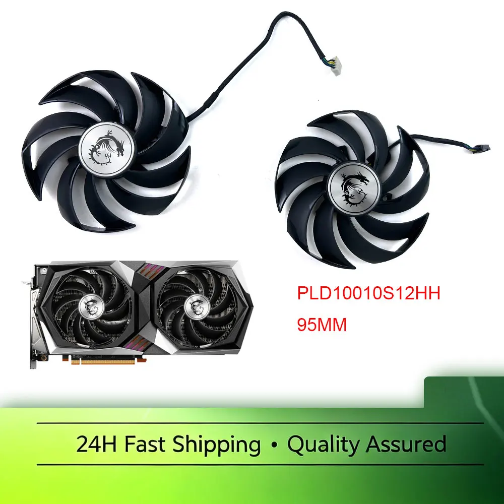 NEW Cooling Fan 95MM 4PIN PLD10010S12HH For MSI Radeon RX 6700 XT GAMING X 12G video card fans