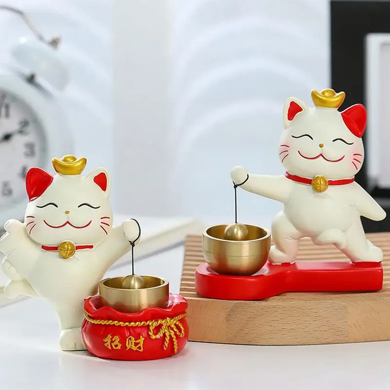 Fortune Cat Doorbell Opening Door Chime Attracting Wealth Delightful Door Chime Adhesive Shopkeeper Bell Hang Decoration Door