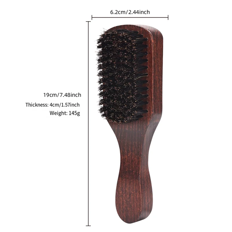 BBNV-1Pcs funil de cabelo escova de barbear de madeira o rosto escova de barba do bebê, durável fácil instalação fácil de usar marrom