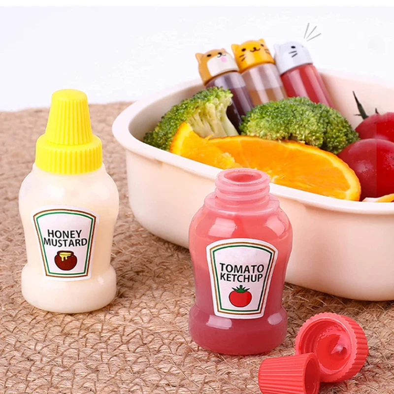 New Mini Sauce Bottles Diamond Heart Colorful Squeeze Bottle Pretty Bento Box Small Sauce Containers Kitchen tool