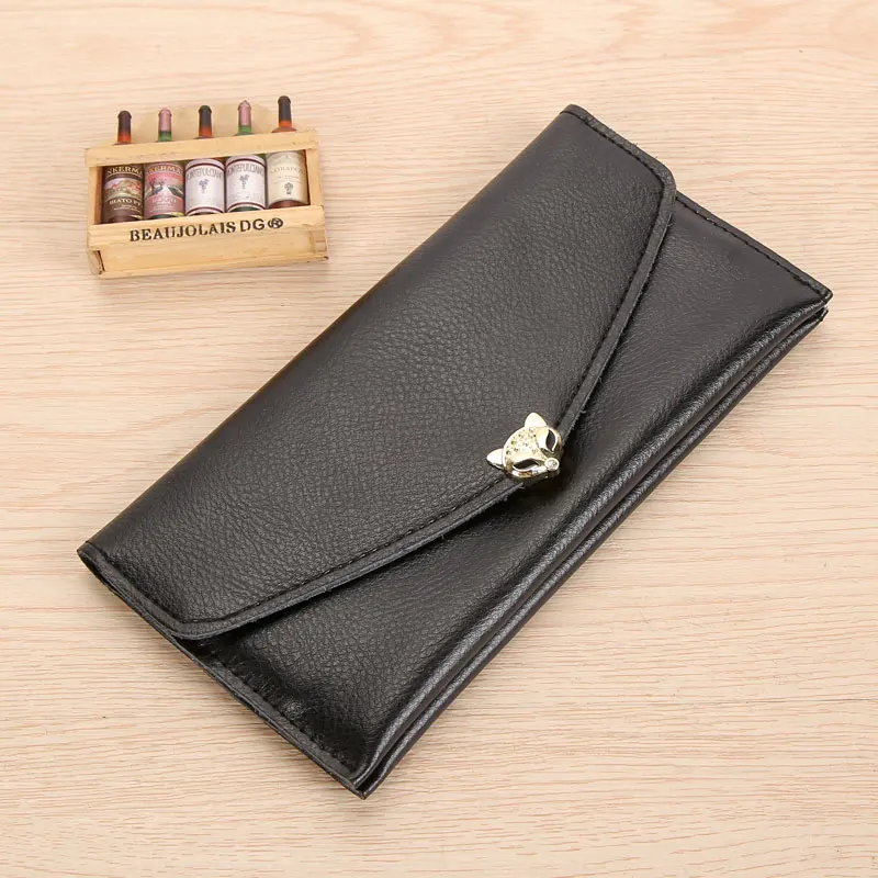 

Женский кошелек из натуральной кожи Rose Code, длинный милый женский кошелек на молнии из воловьей кожи с множеством kets