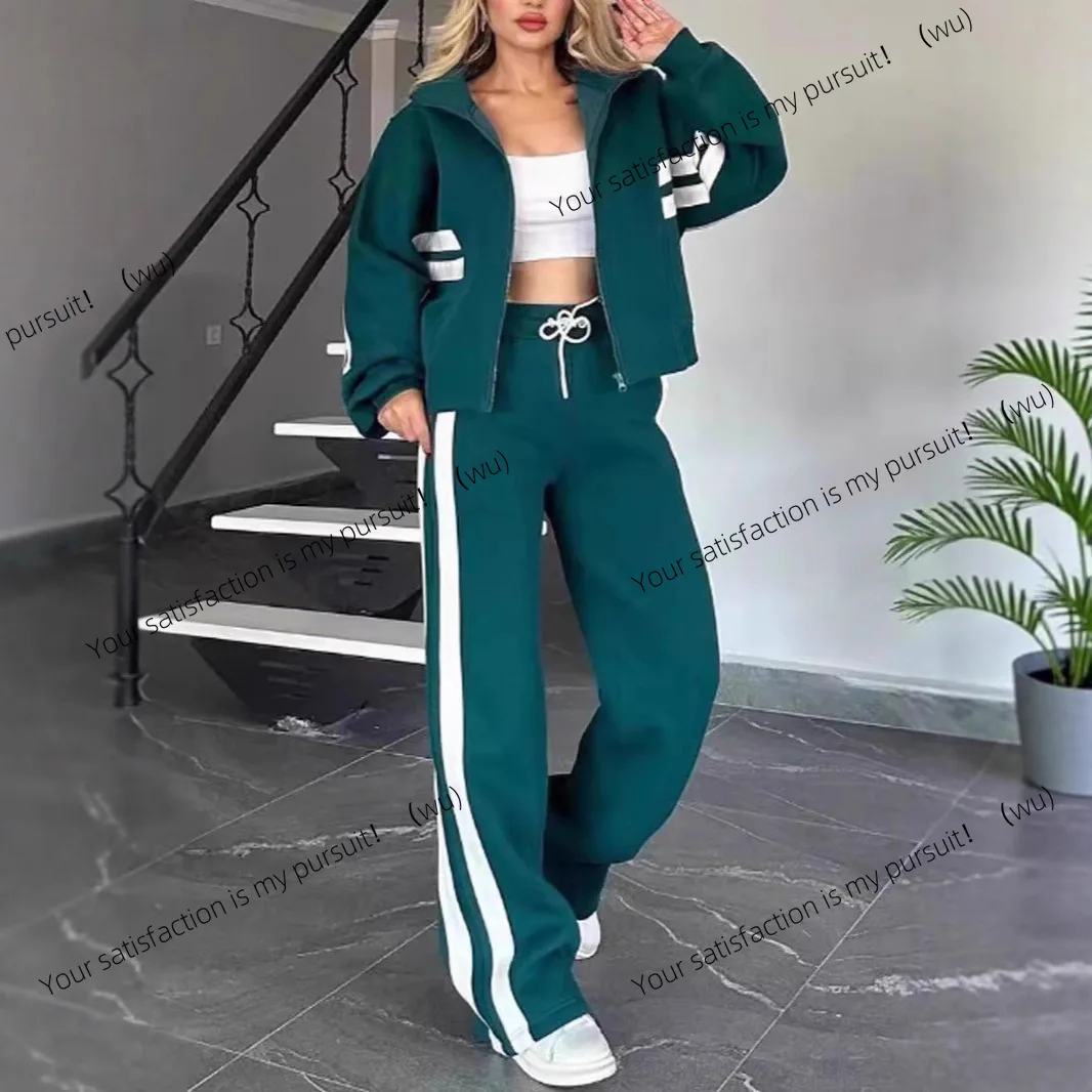 

European and American casual sports suit Korean version retro with bar jacket spring and autumn