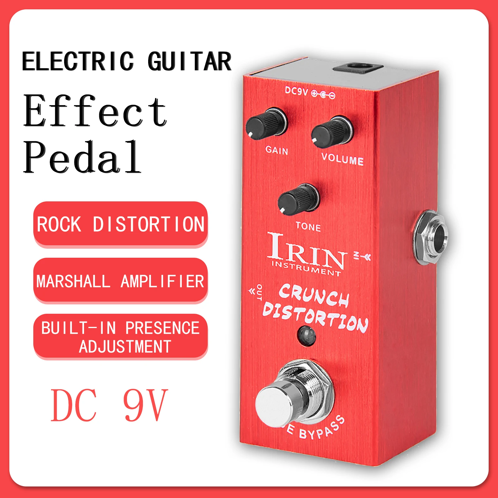 IRIN AN-05 Crunch Distortion Electric Guitarra Effect Pedal Classic Rock Distortion Effect True Bypass Pedal Guitar Accessories