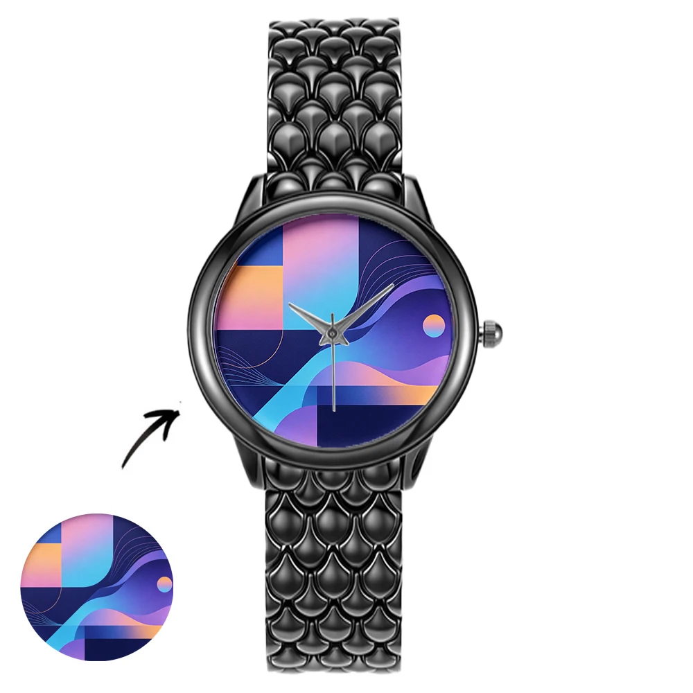Quartz custom personalized design picture watch women's printed photo watch brand your custom standard Alloy watch strap