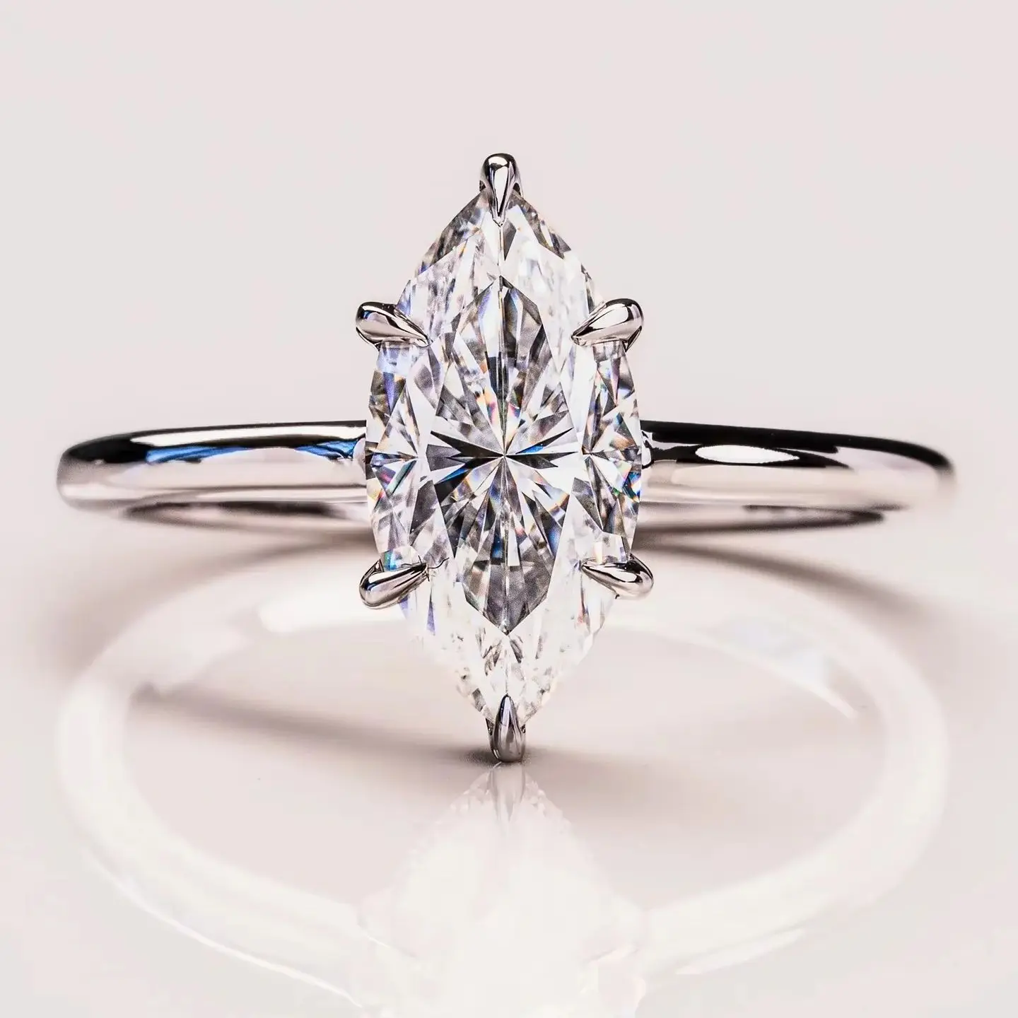 

JOVOVASMILE 2-каратное обручальное кольцо с моссанитом 12*6 мм, огранка маркизы, однотонное белое золото 18 карат, модные украшения для женщин, кольца