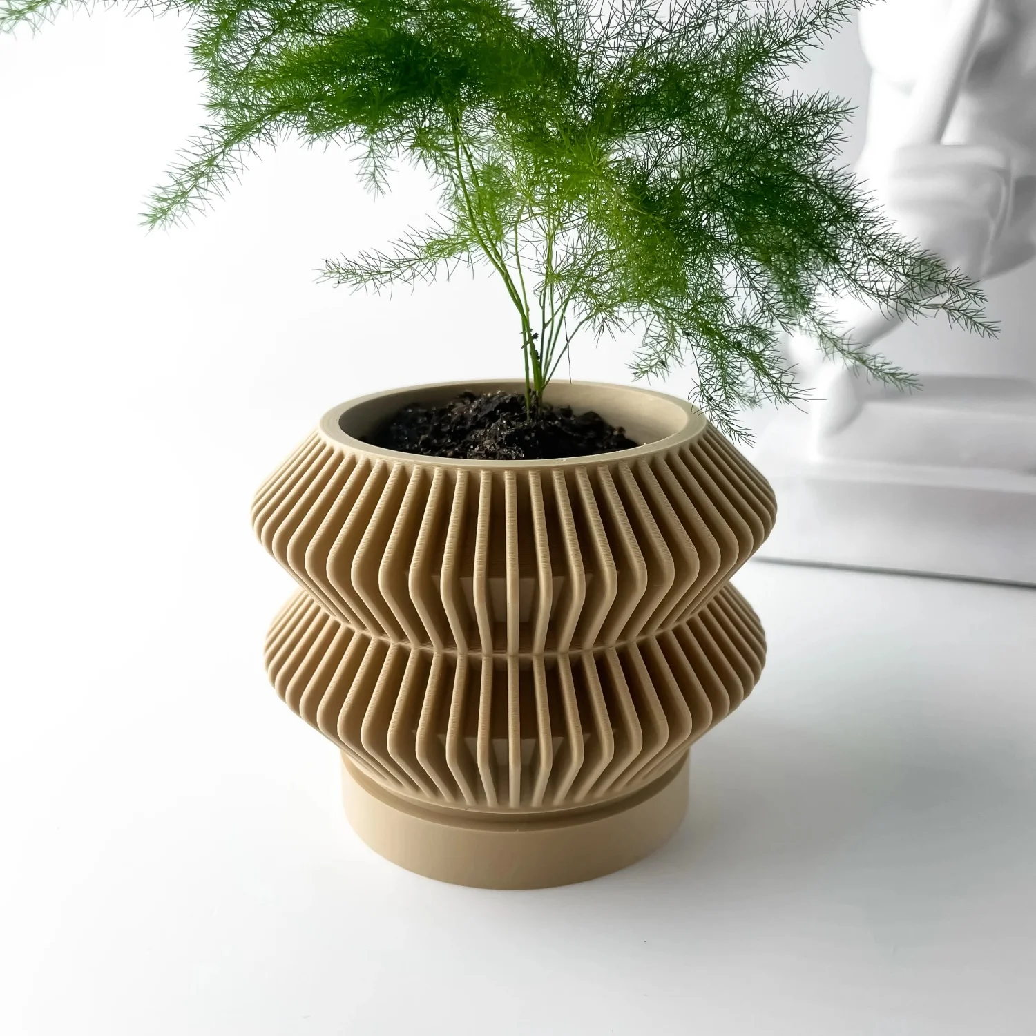 

Modern Minimalist 3D Printed Plant Pot – Biodegradable Flower Planter for Home Decor, Eco-Friendly Sustainable Gift (Rodel)