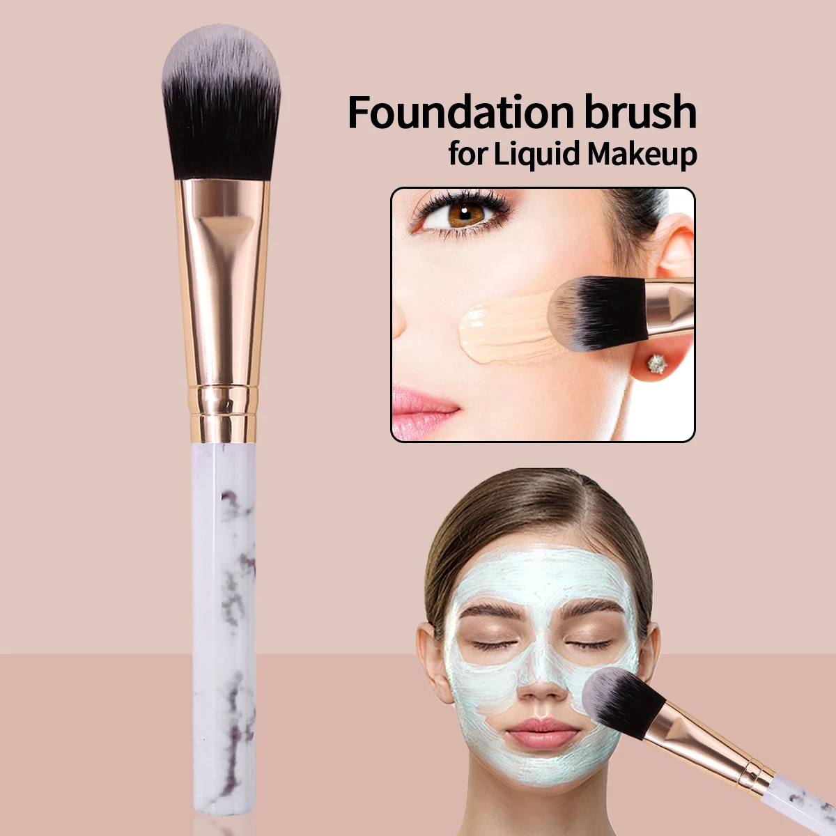 Pincel de base profissional, corretivo de base líquida e pincel de máscara, pincel de maquiagem de base facial para mulheres, ferramentas cosméticas