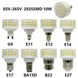 1PCS 10W G9 E11 E12 E14 E17 BA15D E27 B22 LED Bulb Corn Lamp Crystal Chandelier Light 110v 220v