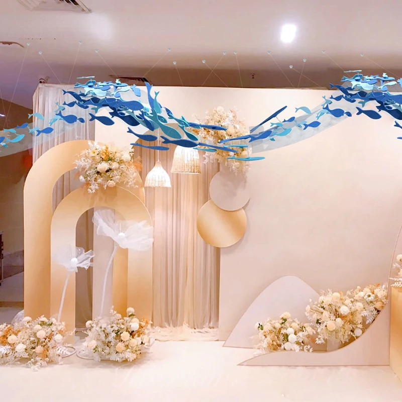 OM Original Ocean Theme Decoration Wedding Decoration Wedding Scene Shop Venue Blue Hotel Ceiling T Platform