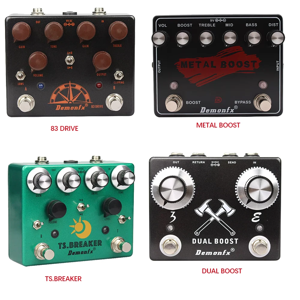 Demonfx Guitar Effect Pedal Echo Fuzz Distortion Overdrive Compressor Chorus Boost Preamp Effect Pedal view 2