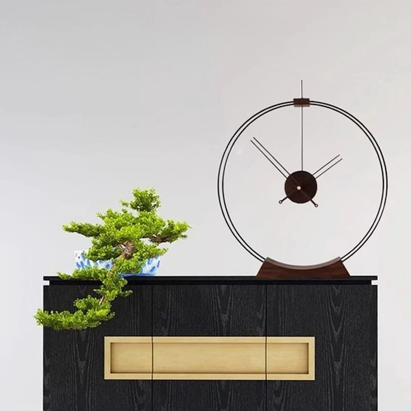 Nordic Modern Desk Clock Creative Spanish Table Clocks Silent Luxury Retro Walnut Wood Clocks Living Room Decoration Ornament