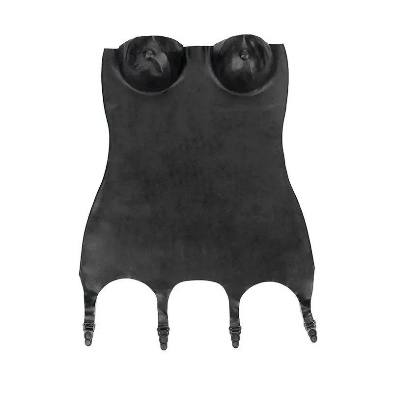 Abito sexy con top a tubo in lattice Giarrettiera da donna Goth in lattice di gomma Abito aderente erotico con bretelle Clip Cosplay