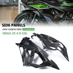 For KAWASAKI NINJA ZX-6 R 636 ZX6R 636 2024 2025 100% Carbon Fiber Side Panels Fairings Motorcycle Accessories