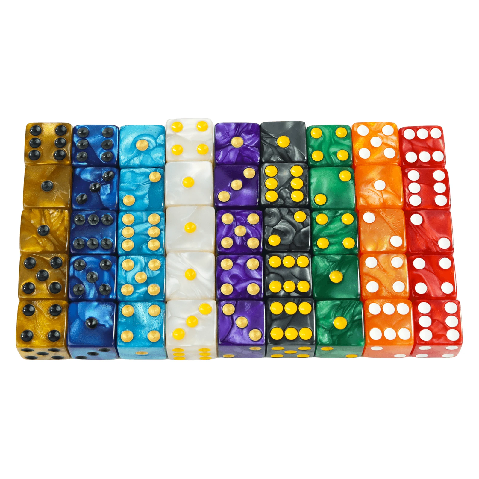 Marble D6 Game Dice 10PCs Square Corner 16MM Math Entertainment Acrylic Gambling Tool Dice