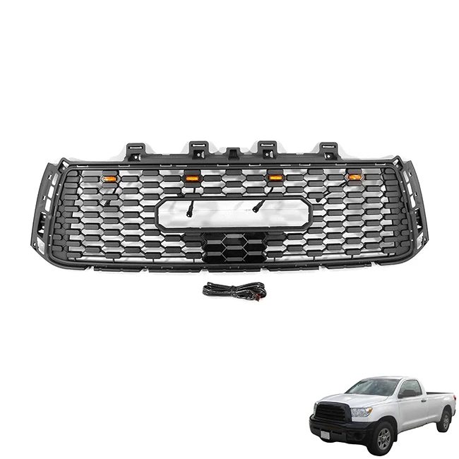 

Accessories Offroad Parts 2010-2013 Black ABS Plastic Car Bumper Grill With Light Fit For Toyota Tundra