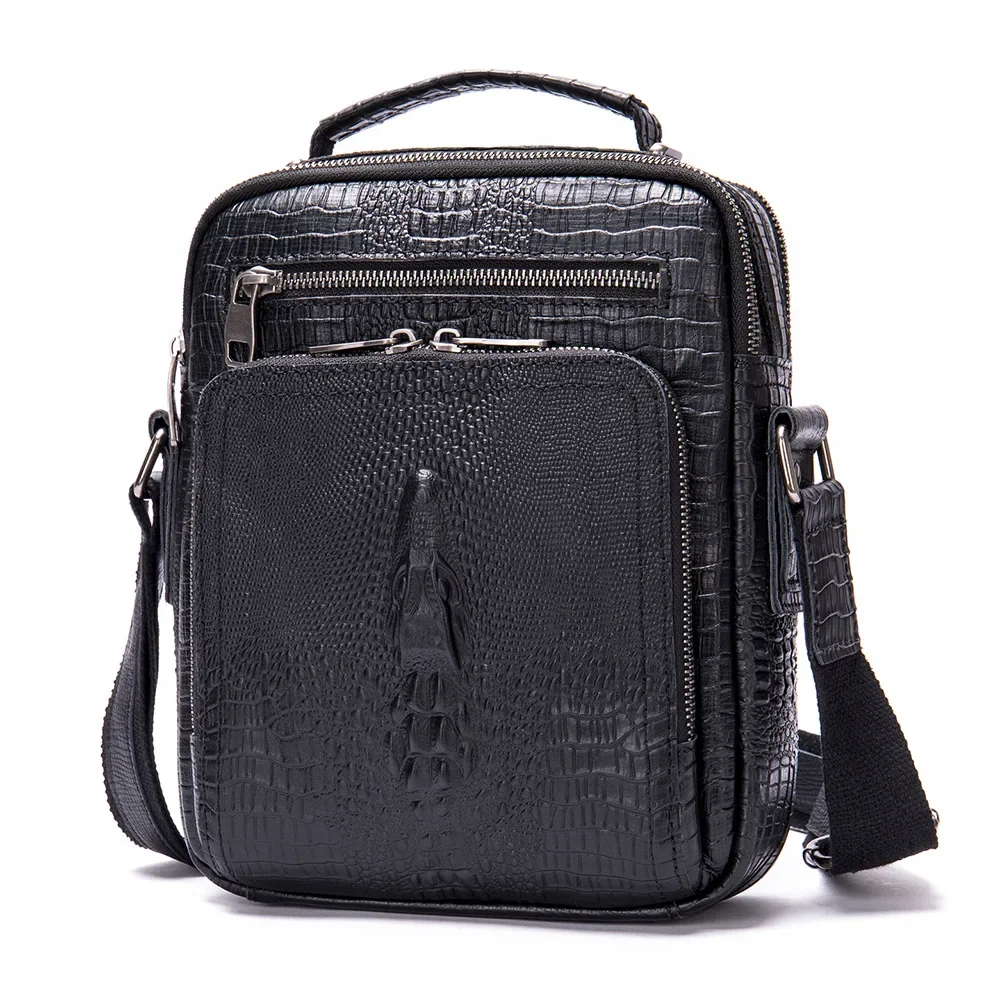 Crazy Horse Leather Men\'s bag 2024 New High quality Men\'s shoulder bag Vintage Handbags Casual Messenger Bags Crossbody Bag