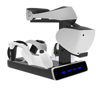 For PS VR2Dual Controller Charging Dock VR Glasses Console Storage Stand for PS5 VR2 Game Handle Charge Base With Display Light
