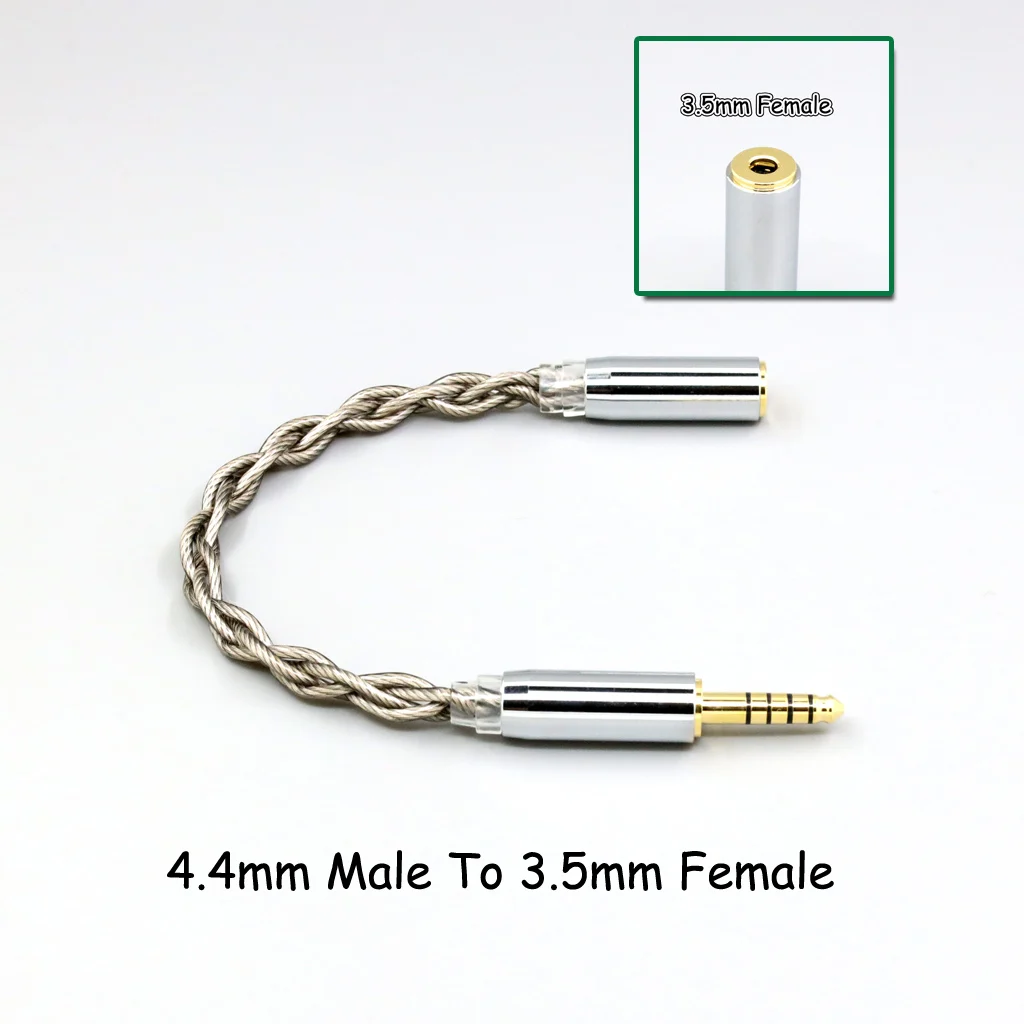 99 % reines Silber + Graphen versilbertes Schild-Kopfhörerkabel für 4,4 mm, 3,5 mm, 2,5 mm XLR 6,35 mm Stecker auf Buchse, Adapter-Konverter – Detail 23