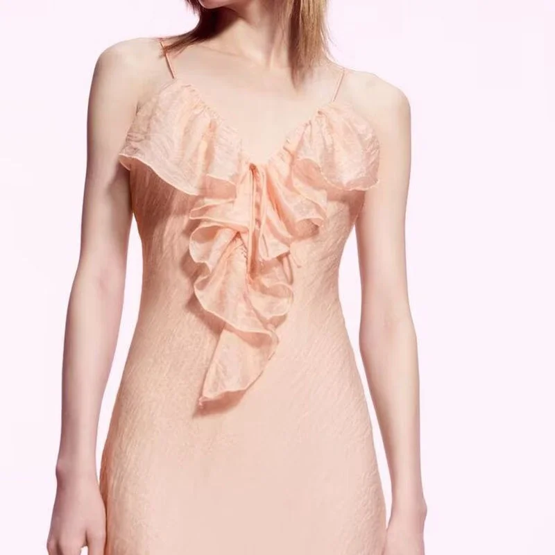 Verão nova chegada feminina midi dr za2025 roupa interior em camadas sle 502907 63 rua sle vela cor