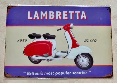 LAMBRETTA Li 150 METAL SIGN MAN CAVE BAR GARAGE WORKSHOP PUB 20x30