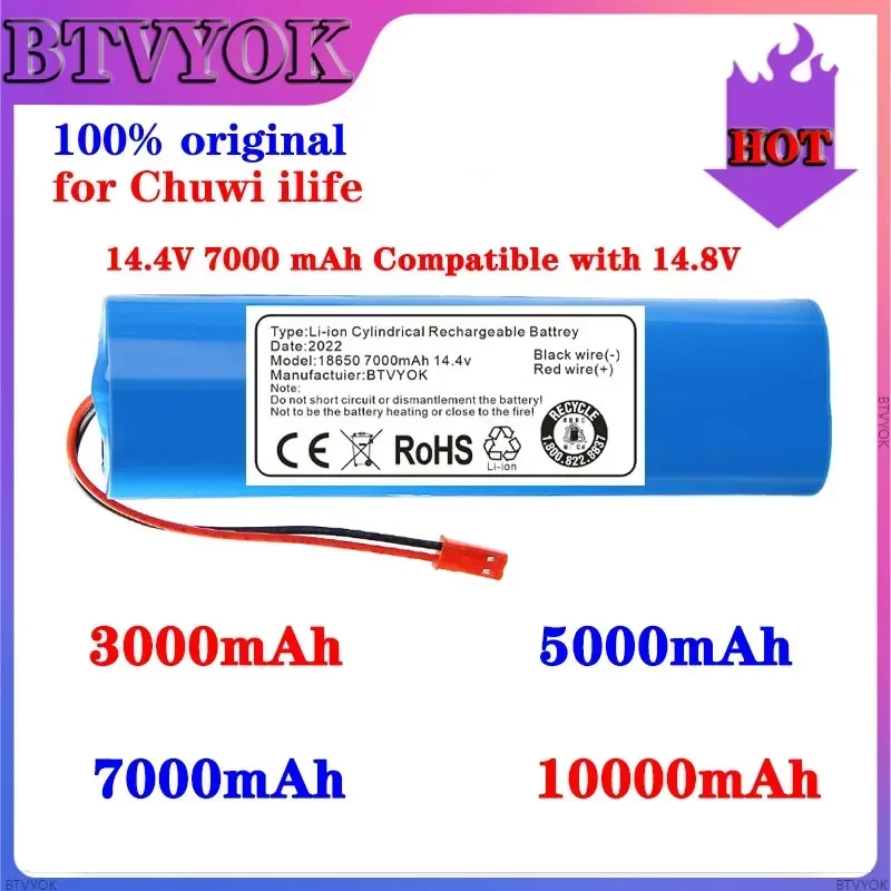 

Robot Vacuum 14.4V 10Ah Battery for ILIFE V3s Pro, V50, V5s Pro, V8s, X750, for ZACO V3, V40, V5s Pro, V5x Robot Vacuum