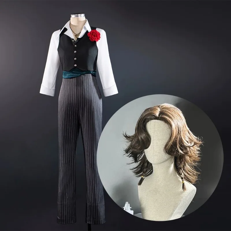 Matador Costume Game Identity Ⅴ Hernando Romero Cosplay White Shirt Black Vest Pants Belt Full Set Role Play Outfit for Men