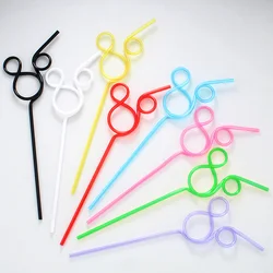 8pcs Cartoon Animal Mouse Shape Straws Plastic Colourful Reusable Straws for Kids Birthday Party Wedding Decor Milk Water