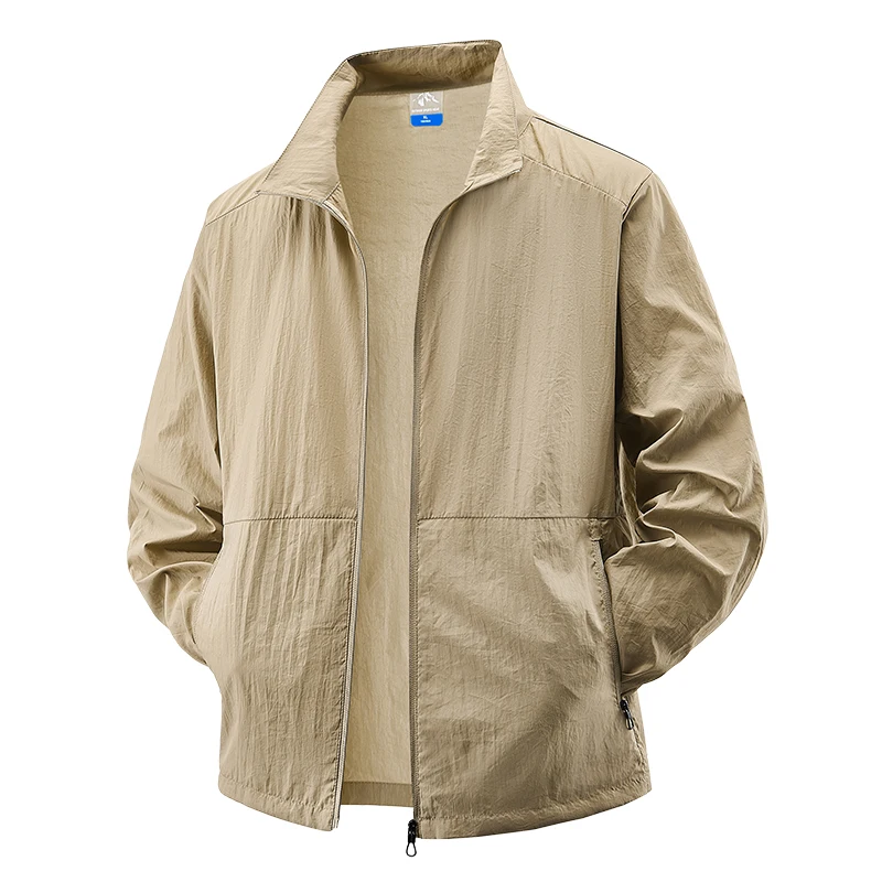 Summer Men's Sun Protection Jacket Lightweight Outdoor Windbreaker Quick Dry Breathable UV Coat for Hiking Running Travel Beach
