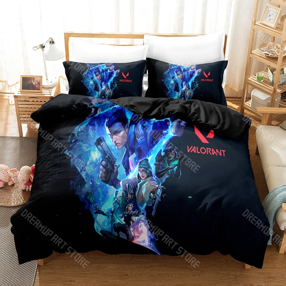 3D Printed VALORANT Game Bedding Set for Boys Girls Duvet Cover Pillowcase Twin Queen King Full Single Double Sizes