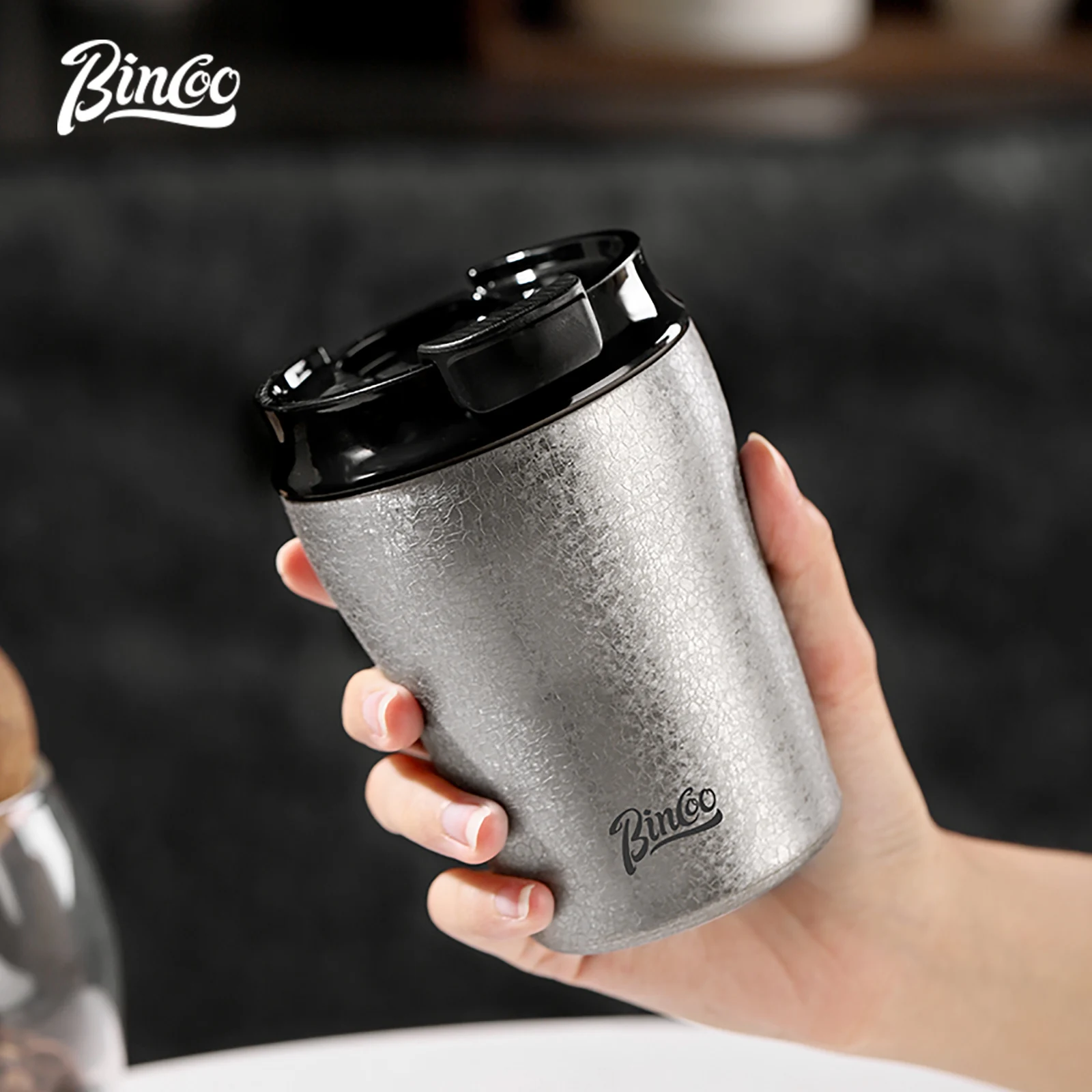 Bincoo Mini 280ml Thermos Coffee Mug Portable Stainless Steel Coffee Cup Ceramic liner Leak-Proof Vacuum Insulated Water Bottle