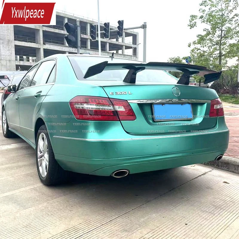 

For Mercedes W212 2008-2013 100% Real Carbon Fiber /ABS Glossy Black Rear Trunk Spoiler Lid Wing Body kit Car Accessories
