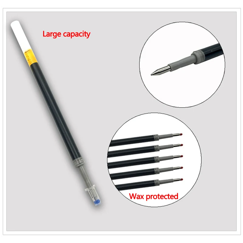 2 pens + 10 refills! Large Capacity 0.5mm Retractable Gel Pen Set Black/red/blue Ink Writing Office  School  Supplies Stationery image 4
